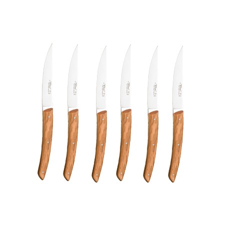 Wood box of 6 Thiers knives wood handle Wood box of 6 Thiers knives wood handle