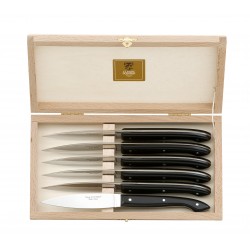 Wood box of 6 Capucins knives resin handle