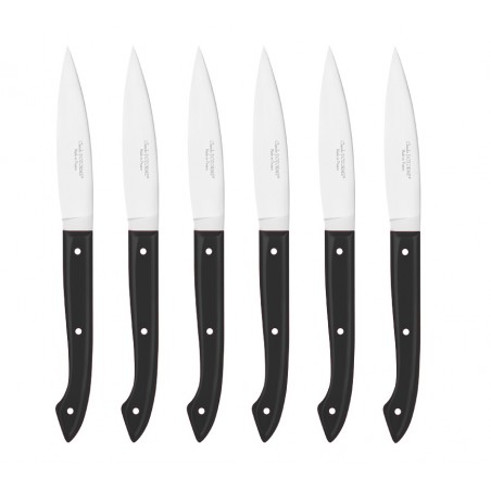 Coffret hêtre 6 couteaux steak Capucin manche nacrine Coffret hêtre 6 couteaux steak Capucin manche nacrine