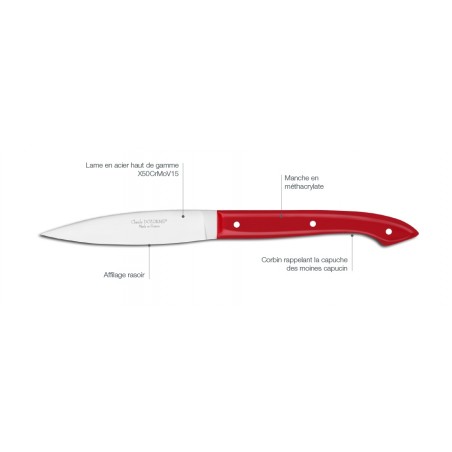 Coffret hêtre 6 couteaux de table Capucin manche nacrine Coffret hêtre 6 couteaux de table Capucin manche nacrine