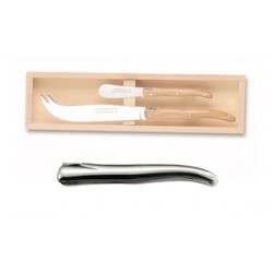 Wood box of Laguiole cheese knife + spreader no bolster