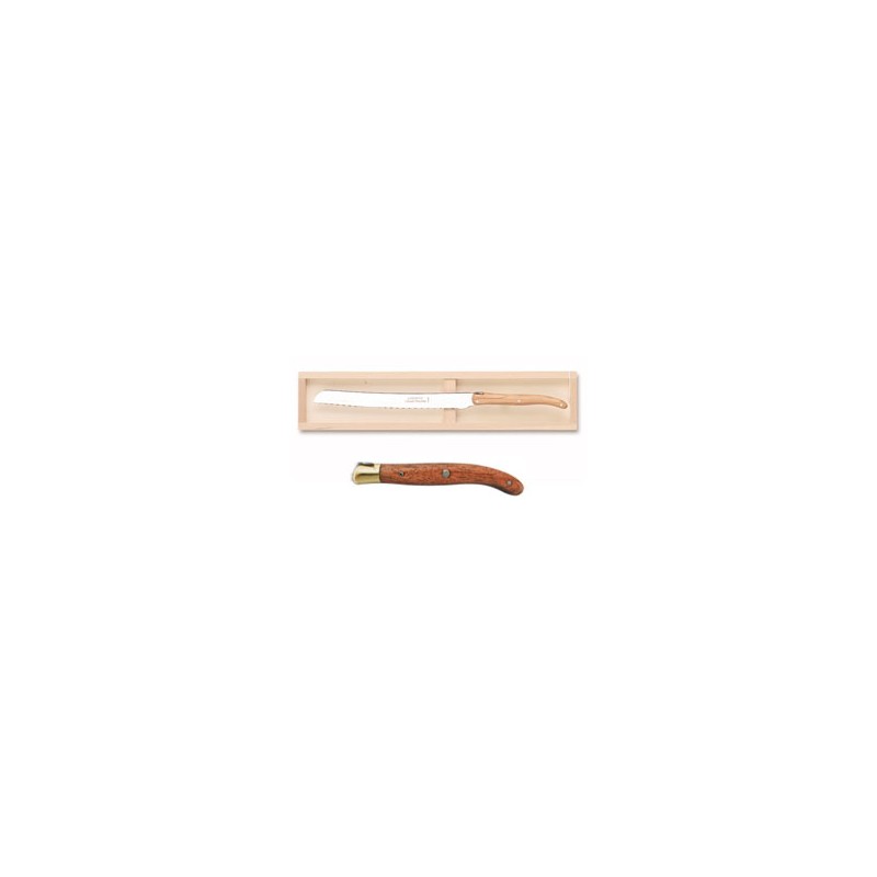 Wood box of Laguiole bread knife brass bolster Wood box of Laguiole bread knife brass bolster