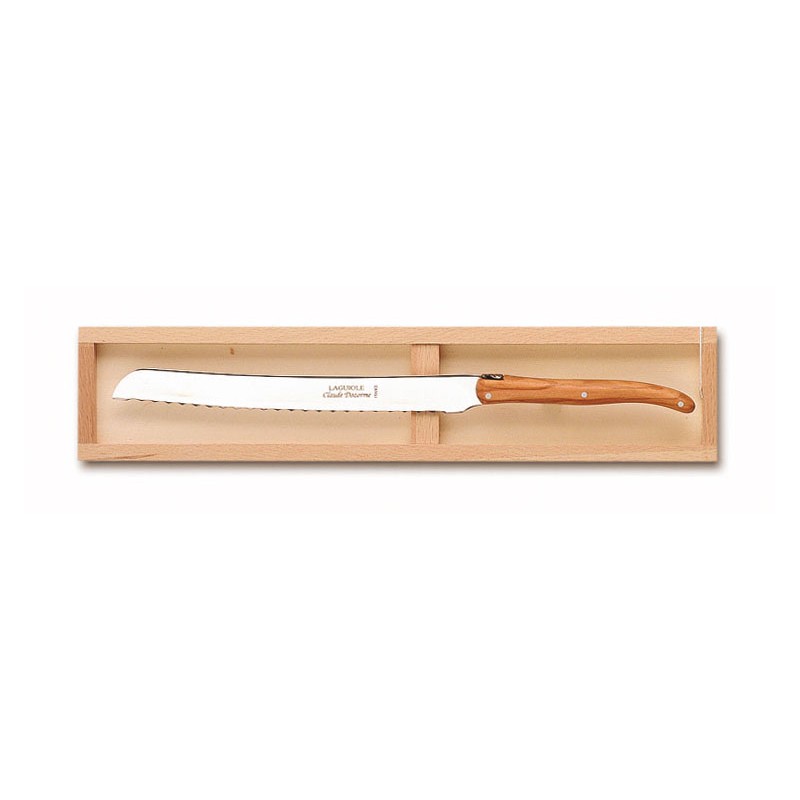 Wood box of Laguiole bread knife no bolster