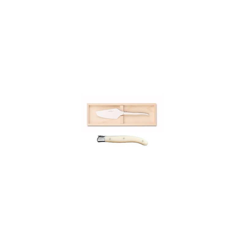 Wood box of Laguiole cake server stainless steel bolster ivory handle Wood box of Laguiole cake server stainless steel bolster ivory handle