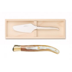 Coffret pelle à tarte super Laguiole mitre laiton