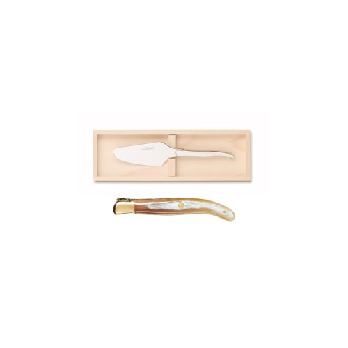 Wood box of Laguiole cake server brass bolster