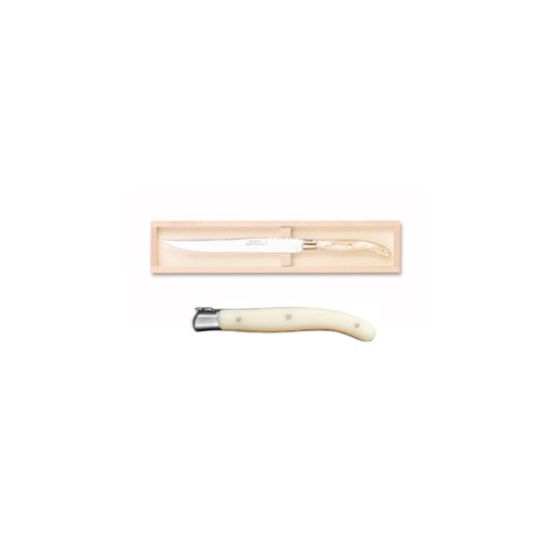 Wood box of Laguiole carving knife stainless steel bolster ivory handle