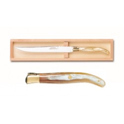 Wood box of Laguiole carving knife brass bolster