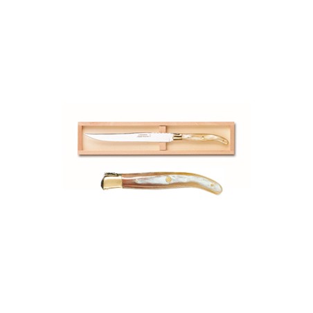 Wood box of Laguiole carving knife brass bolster