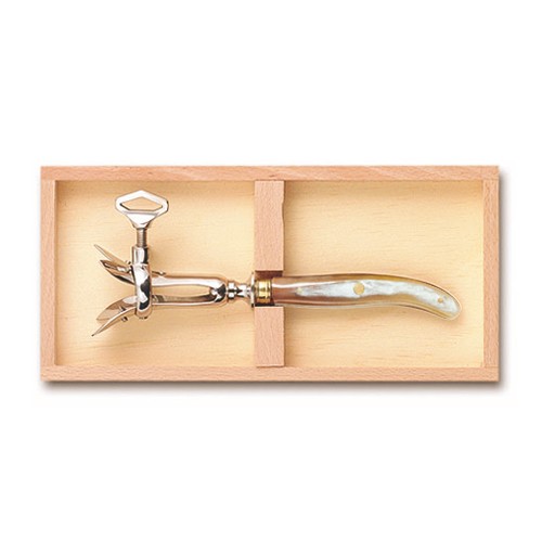 Coffret hêtre fer à gigot Laguiole mitre laiton