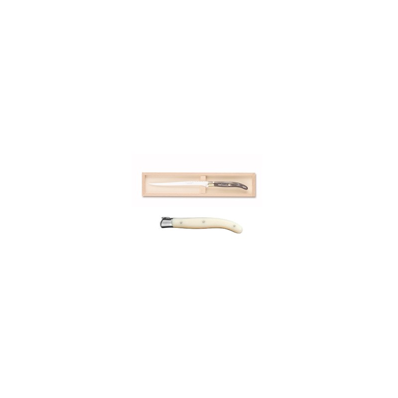 Coffret couteau à foie gras super Laguiole mitre inox manche nacrine ivoirine Coffret couteau à foie gras super Laguiole mitre inox manche nacrine ivoirine
