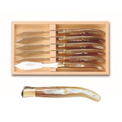 Coffret 6 couteaux poisson super Laguiole mitre laiton
