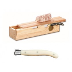 Sausage box + Laguiole carving knife stainless steel bolster ivory handle