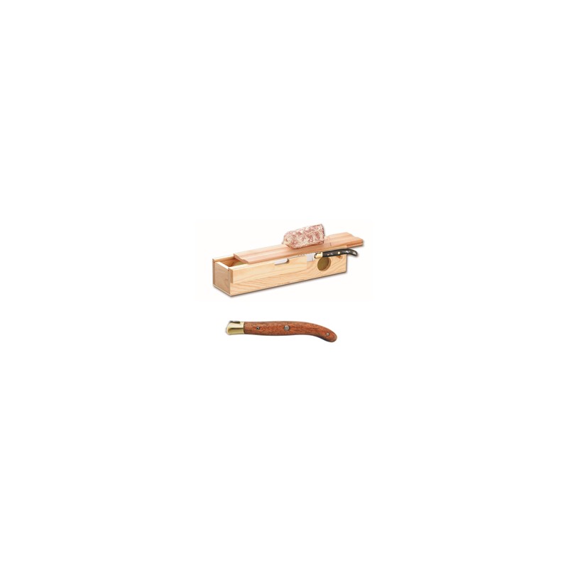 Sausage box + Laguiole carving knife brass bolster Sausage box + Laguiole carving knife brass bolster