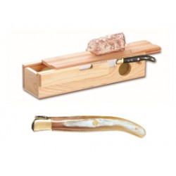 Sausage box + Laguiole carving knife brass bolster