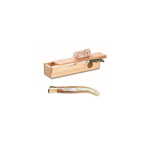 Sausage box + Laguiole carving knife brass bolster