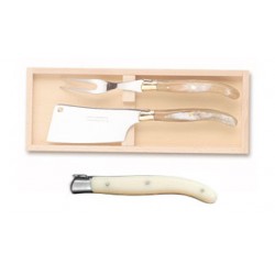 Coffret service à fromage super Laguiole mitre inox manche nacrine ivoirine