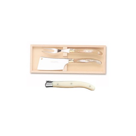 Coffret service à fromage super Laguiole mitre inox manche nacrine ivoirine