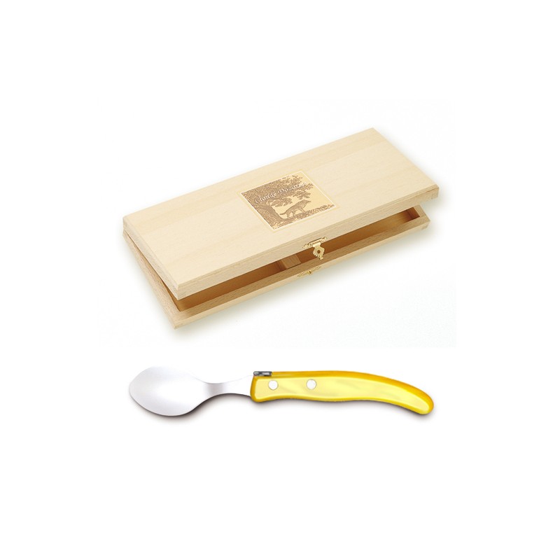 Wood box of 6 Berlingot coffee spoons resin handle Wood box of 6 Berlingot coffee spoons resin handle