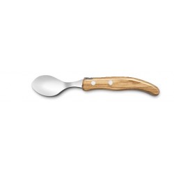 Laguiole Berlingot coffee spoon / dessert with wooden handle by Claude Dozorme