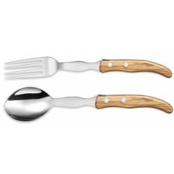 Berlingot serving set in wood handle