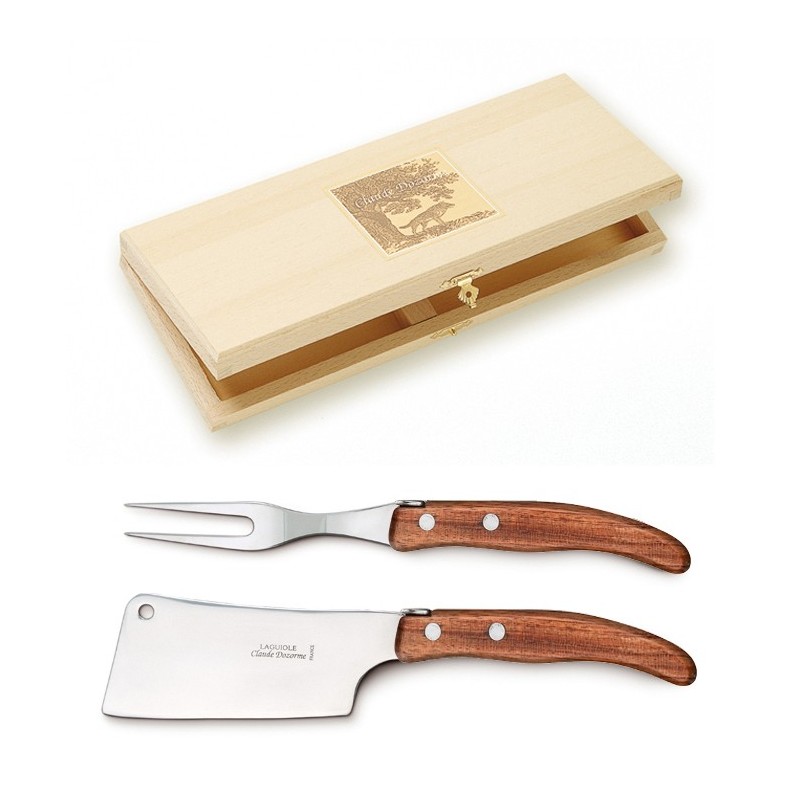 Coffret hêtre deux pièces service à fromage manche bois