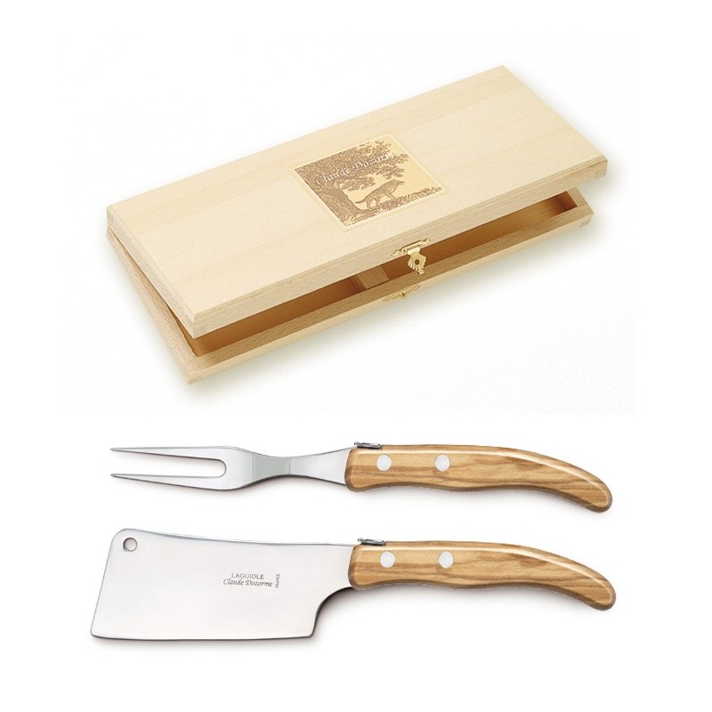 Coffret hêtre deux pièces service à fromage manche bois