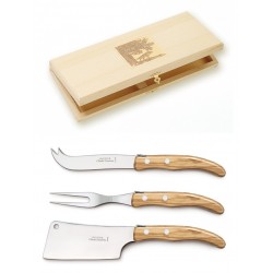 Wood box of Berlingot special cheese set resin handle
