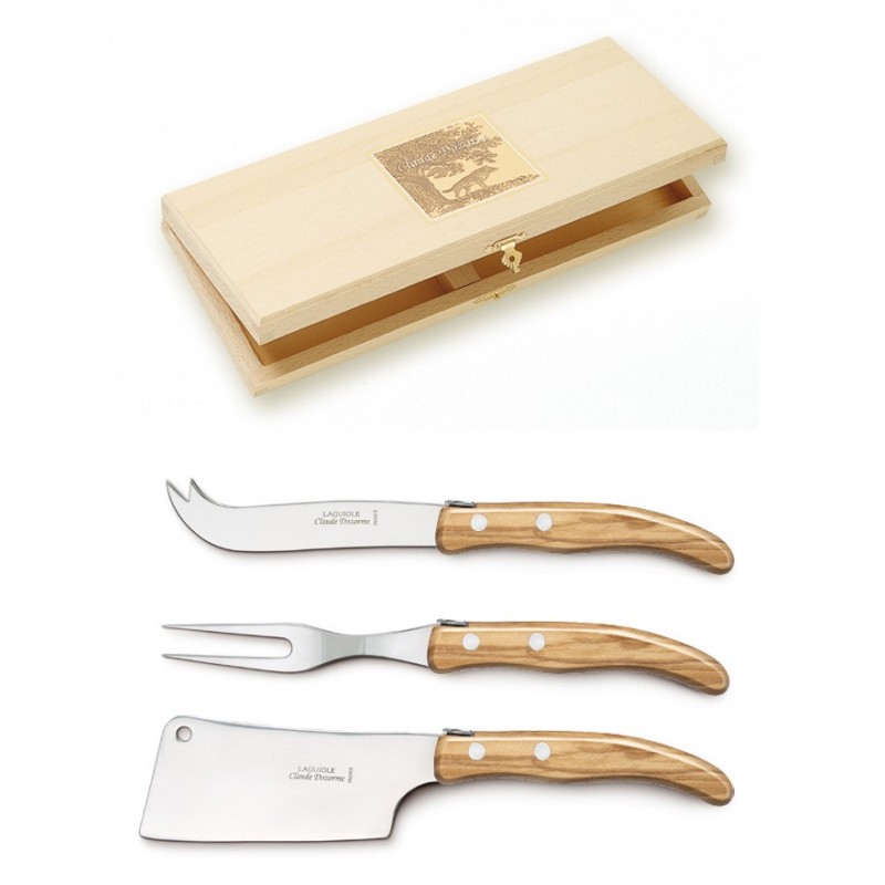 Wood box of Berlingot special cheese set resin handle Wood box of Berlingot special cheese set resin handle