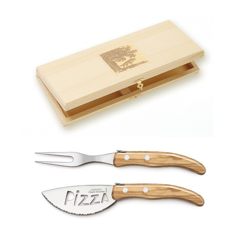 Wood box of Berlingot pizza set resin handle