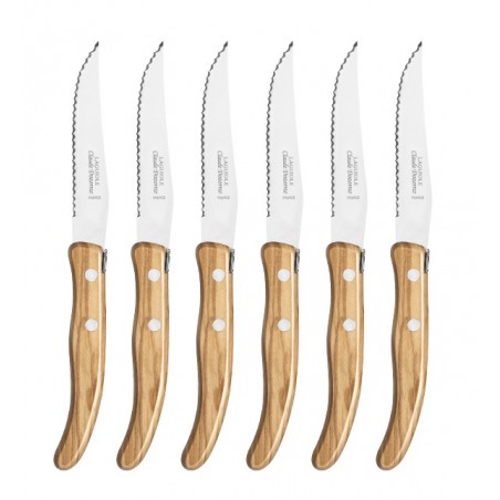 Wood box of 6 Berlingot knives resin handle Wood box of 6 Berlingot knives resin handle