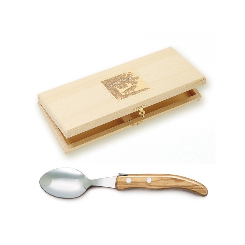 Wood box of 6 Berlingot soup spoons resin handle Wood box of 6 Berlingot soup spoons resin handle