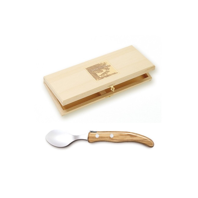 Coffret hêtre 6 cuillères à café Berlingot manche nacrine Coffret hêtre 6 cuillères à café Berlingot manche nacrine