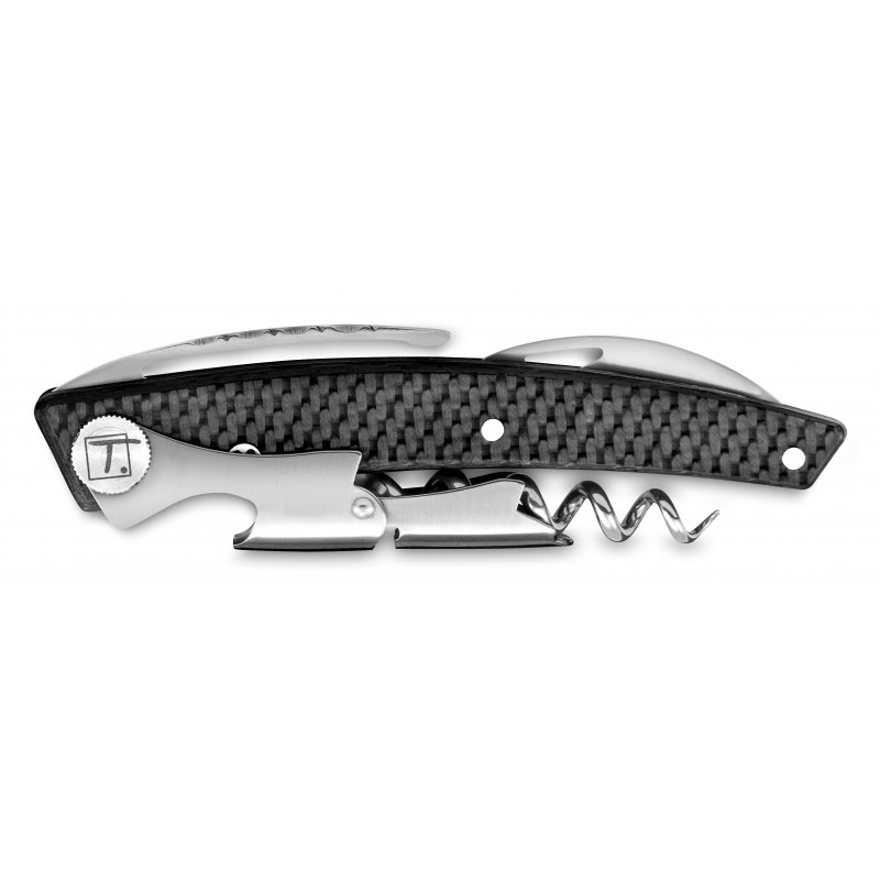 Le Thiers® corkscrew full carbon handle 2 level with clip Le Thiers® corkscrew full carbon handle 2 level with clip