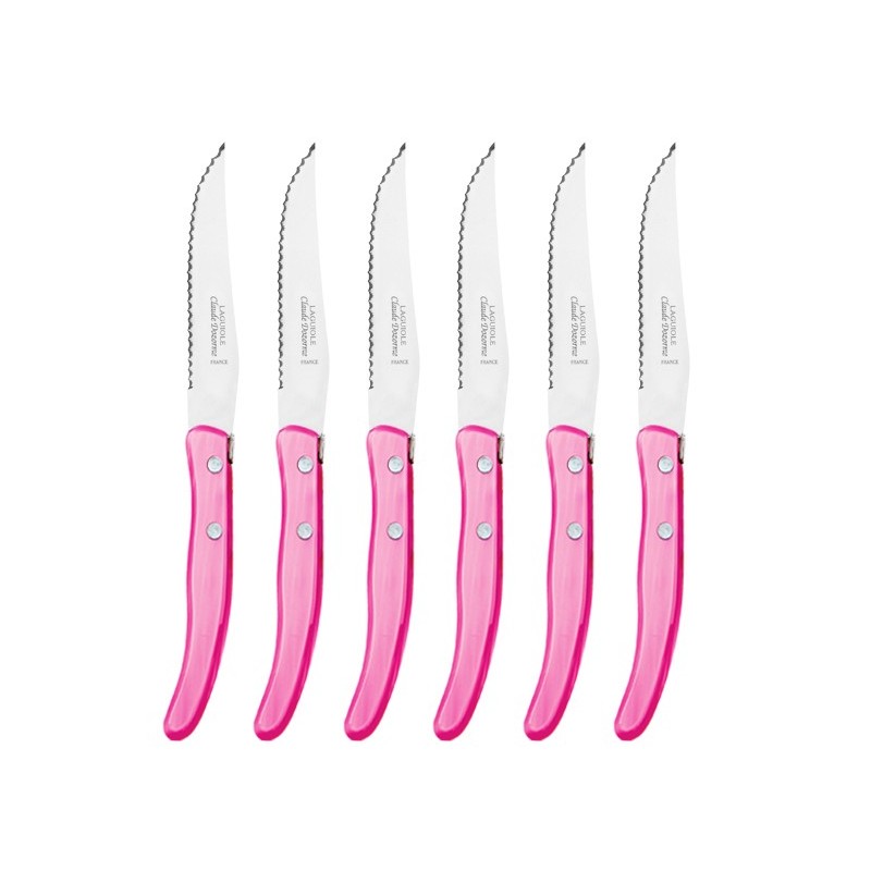 Wood box berlingot 6 knives and 6 forks single color resin handle Wood box berlingot 6 knives and 6 forks single color resin handle