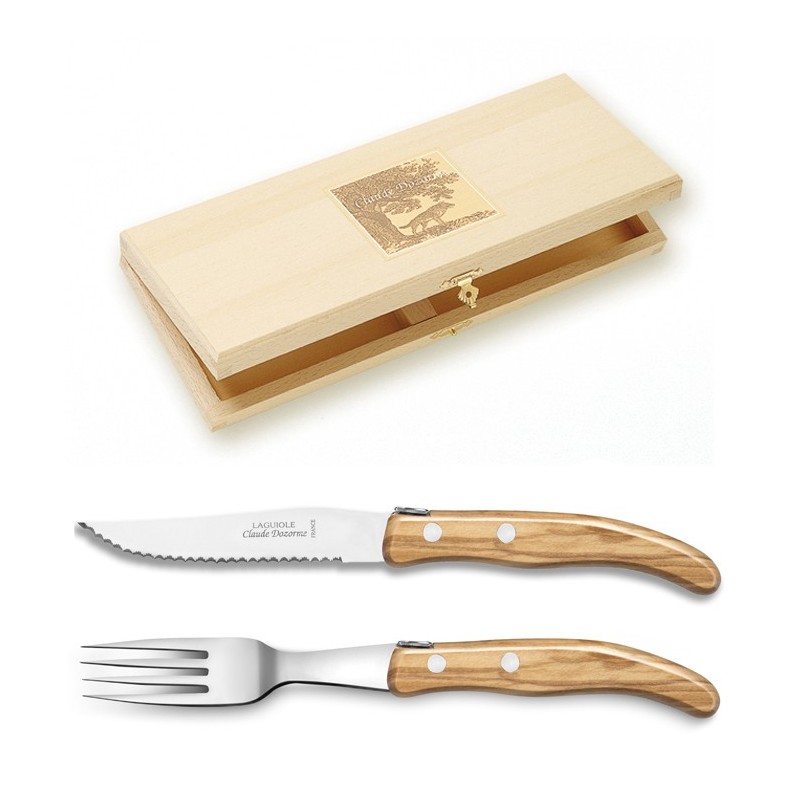 Wood box berlingot 6 knives and 6 forks wood handle Wood box berlingot 6 knives and 6 forks wood handle