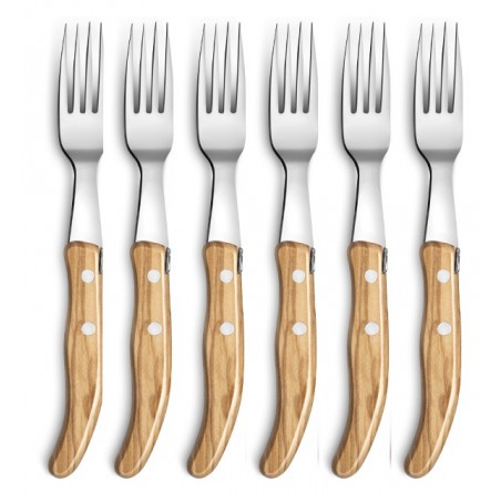 Wood box berlingot 6 knives and 6 forks wood handle Wood box berlingot 6 knives and 6 forks wood handle