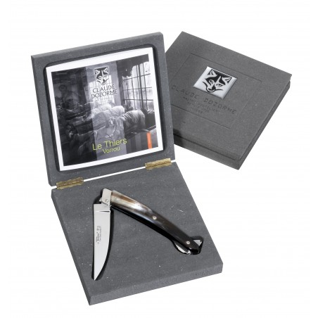 Box of Thiers pocket knife with lock system light horn handle with hand decoration Box of Thiers pocket knife with lock system light horn handle with hand decoration