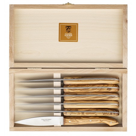 Box beech 6 table knives Capucin pearl handle Box beech 6 table knives Capucin pearl handle