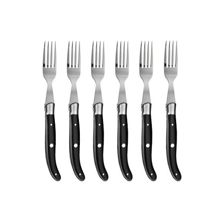 Wood box of 6 Laguiole forks stainless steel bolster Wood box of 6 Laguiole forks stainless steel bolster