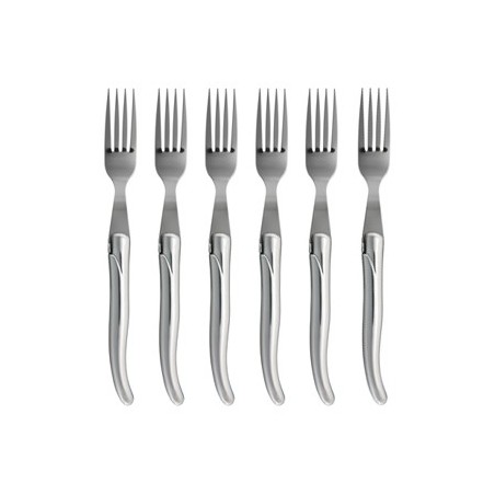 Wood box of 6 Laguiole forks no bolster Wood box of 6 Laguiole forks no bolster