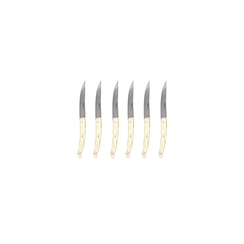 Wood box of 6 Thiers knives resin handle Wood box of 6 Thiers knives resin handle