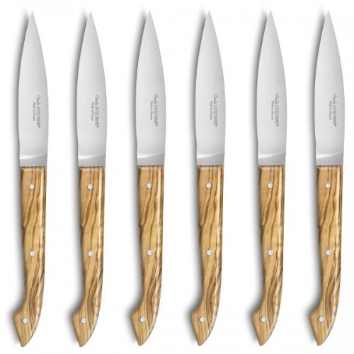 Box beech 6 table knives Capucin pearl handle
