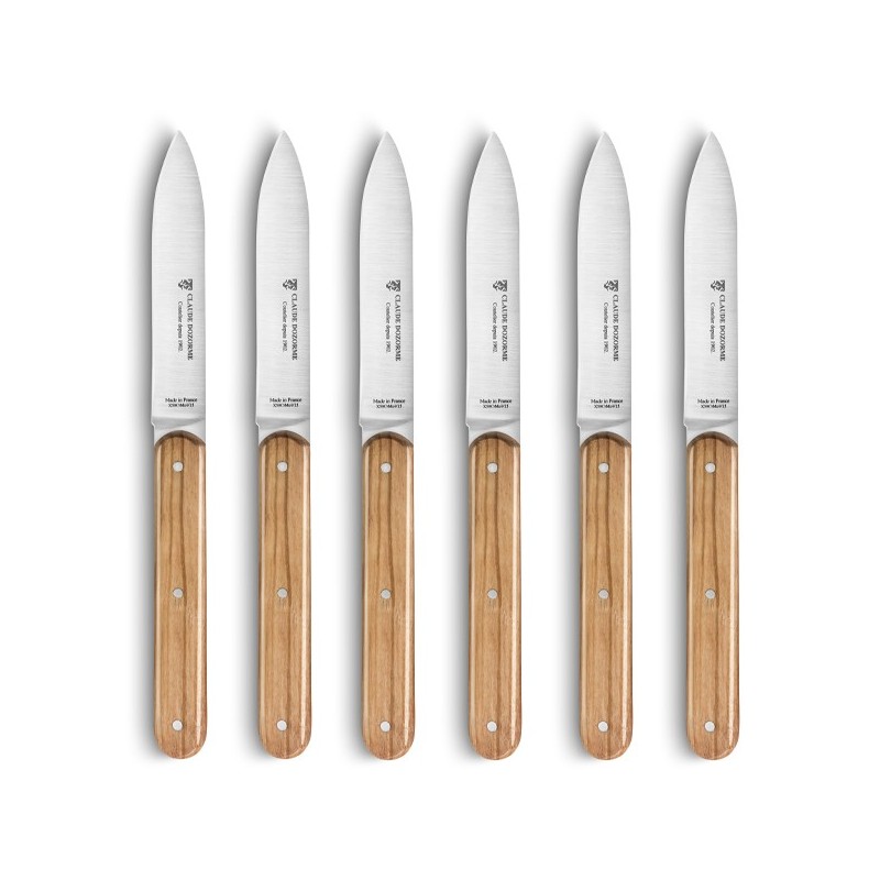 Box of 6 steak knives Navette 6.16 olive wood handle Box of 6 steak knives Navette 6.16 olive wood handle