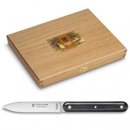 Oak wood box steak knives Navette à l'ancienne ebony wood handle Oak wood box steak knives Navette à l'ancienne ebony wood handle