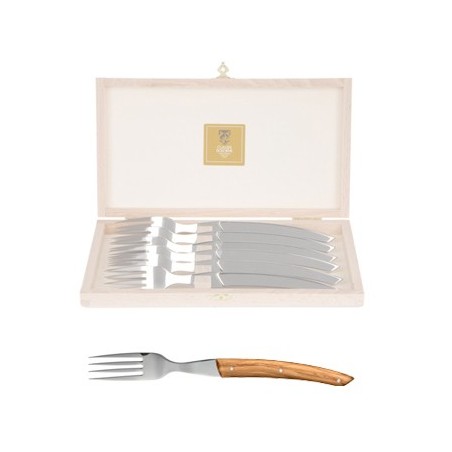 Wood box of 6 Thiers knives wood handle Wood box of 6 Thiers knives wood handle