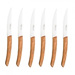 Wood box of 6 Thiers knives wood handle