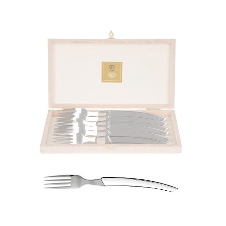 Wood box of 6 Thiers knives stainless steel handle