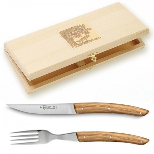 Wood box of 6 Thiers knives wood handle