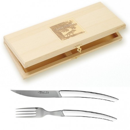 Wood box of 6 Thiers knives wood handle